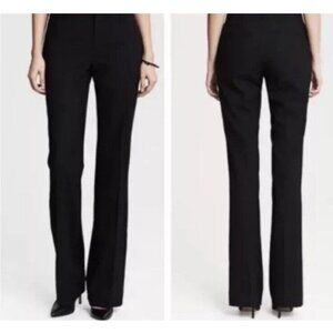 Banana Republic Pants 8 Martin Fit Black Wool Stretch Wide Leg Pleated Career